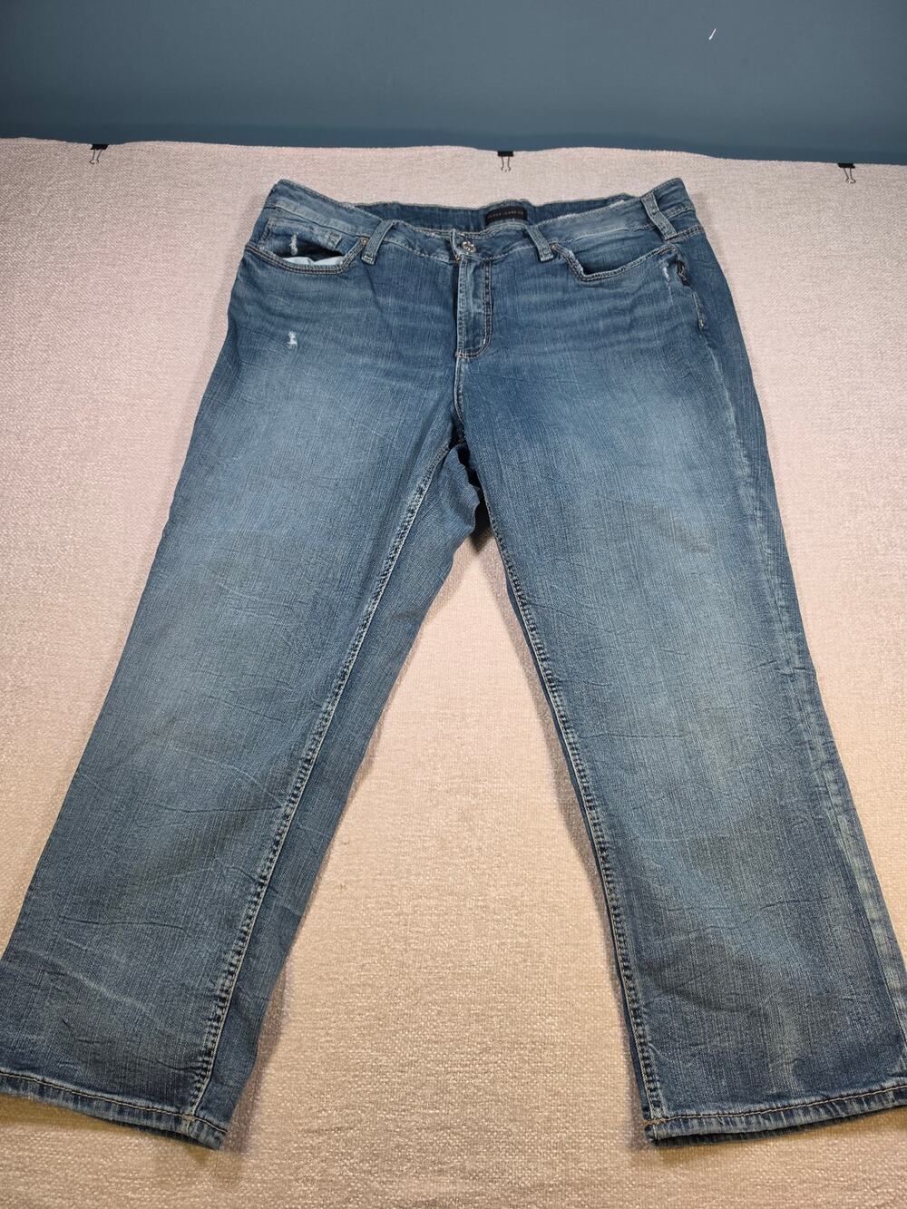 Silver Jeans Co Suki Capri Womens Size 18 Blue Denim Mid Rise Cropped Jeans